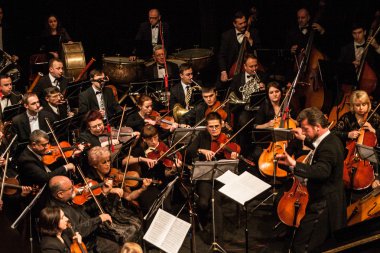 Ternopil, Ukrayna - Aralık 12: Ternopil Filarmoni Orkestrası Senfoni 