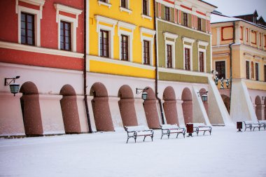 Zamosc, Polonya'nın eski şehir ana Pazar Meydanı