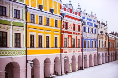 Zamosc, Polonya'nın eski şehir ana Pazar Meydanı