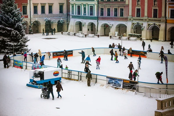Zamosc, Polen - 28 December: Den stora torget och staden Ha — Stockfoto