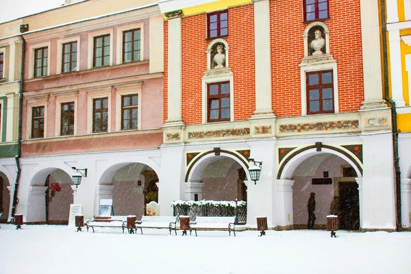 A fő piactértől, a régi város Zamość, Lengyelország — Stock Fotó