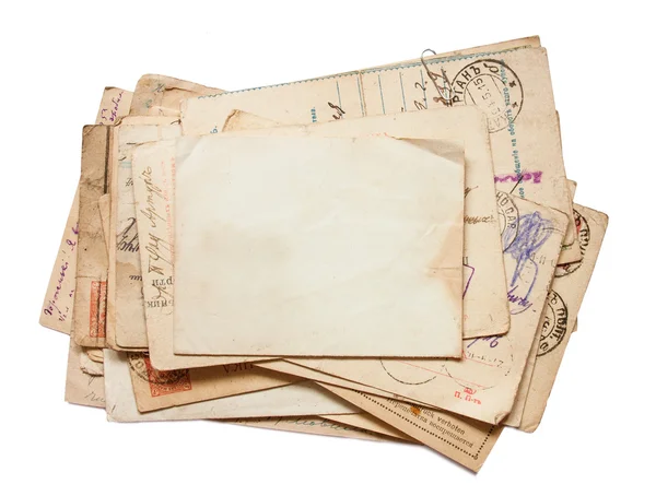 Fond vintage avec vieux papiers et lettres — Photo