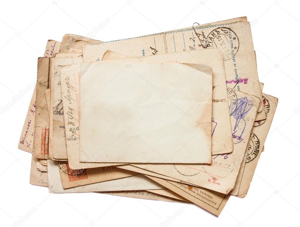 Vintage background with old papers and letters