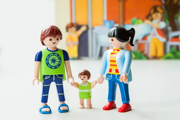 Little plastic toys of the family — Stock Photo, Image