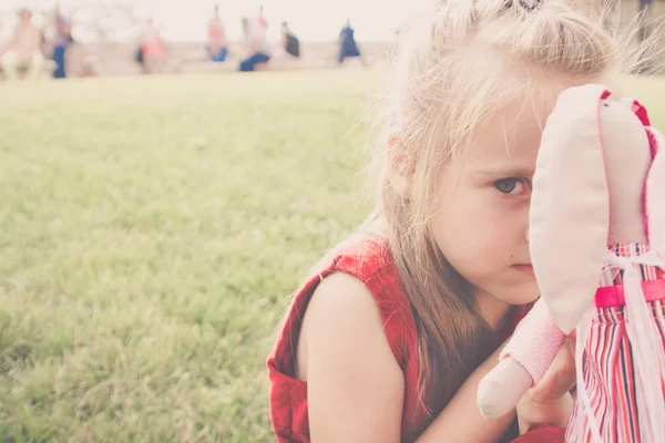 High key portrait of a lonely child — Stock Photo, Image