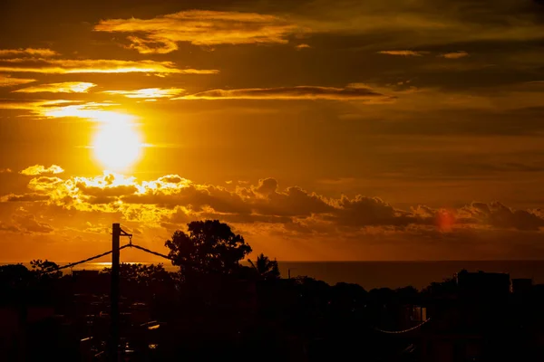 Tropischer Sonnenuntergang Der Republik Mauritius Sommer — Stockfoto