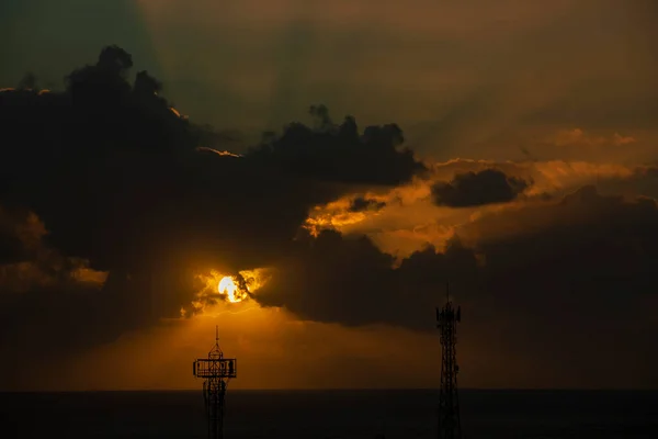 Puesta Sol Sobre Océano —  Fotos de Stock