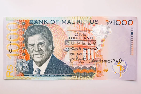 毛里求斯1 000卢比钞票的正反面 — 图库照片