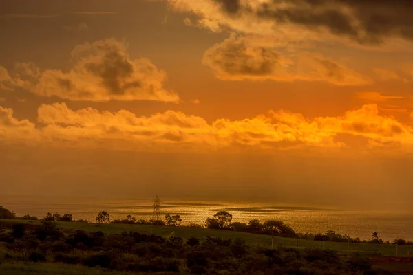 Закат Над Морем Альбионе Острове Маврикий — стоковое фото