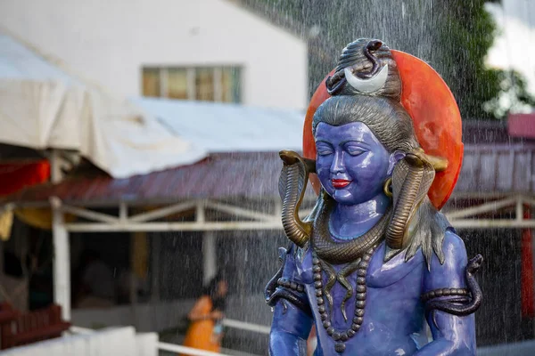 Standbeeld Van Hindoe God Shiva Aan Het Heilige Meer Van — Stockfoto