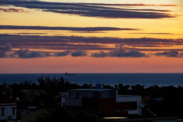 Sunset Ocean Village Albion Mauritius — Stock Photo, Image