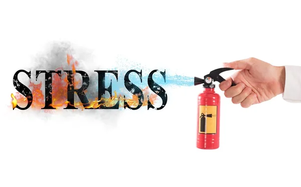 Feuerlöscher gegen Stress — Stockfoto