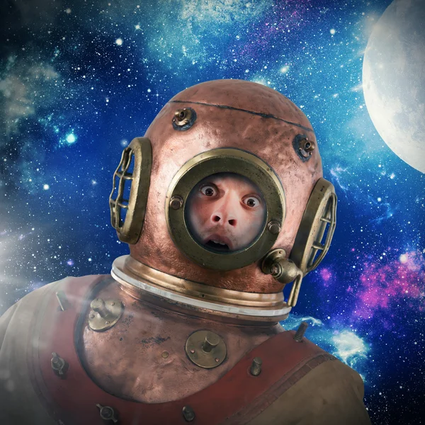 Astronaut mit Vintage-Anzug — Stockfoto