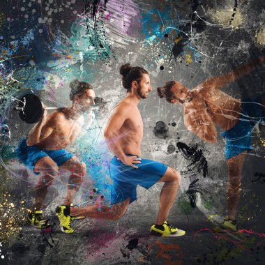 adam fiziksel egzersizleri yapıyor