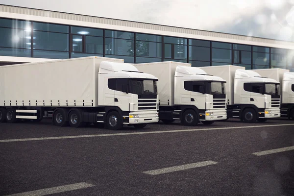 Trucks parked on the road — Stock Photo, Image