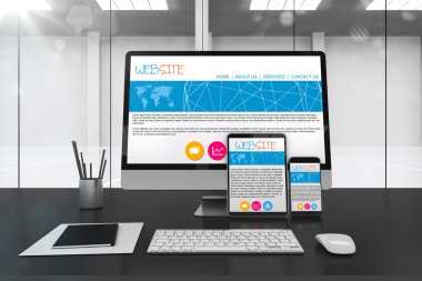 yanıt veren Web sitesi ile teknolojik cihazlar