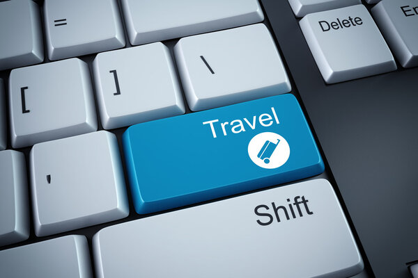 3D rendering of travel button on keyboard
