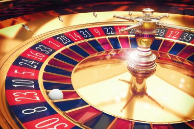 roulette with ball in casino clipart