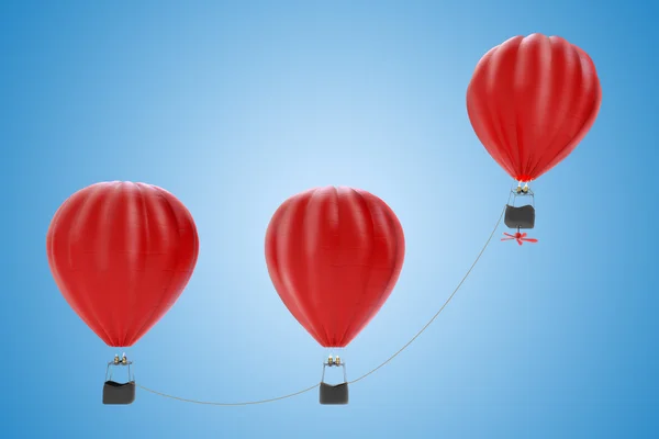 Hot air balloons flying together — Stock Photo, Image