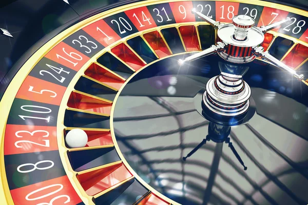 Roulette with ball in casino — Stock Photo, Image