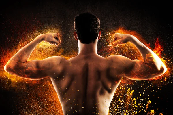 Muscular back of a man — Stock Photo, Image