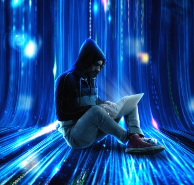 Adam hoodie yazma ile 