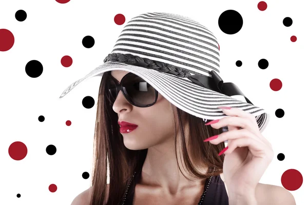 Elegante donna con cappello — Foto Stock