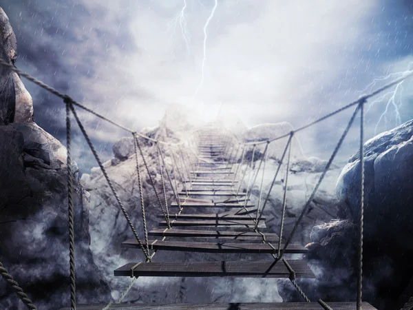 3D Rendering unstable bridge — Stock Photo, Image