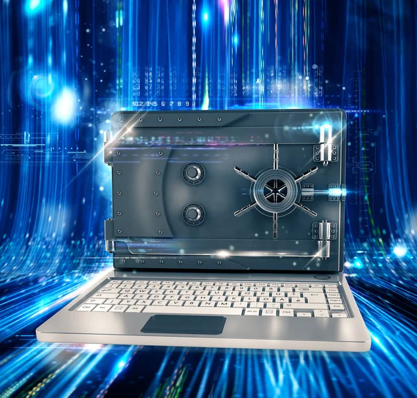 Computer with screen as a safe — Stock Photo, Image