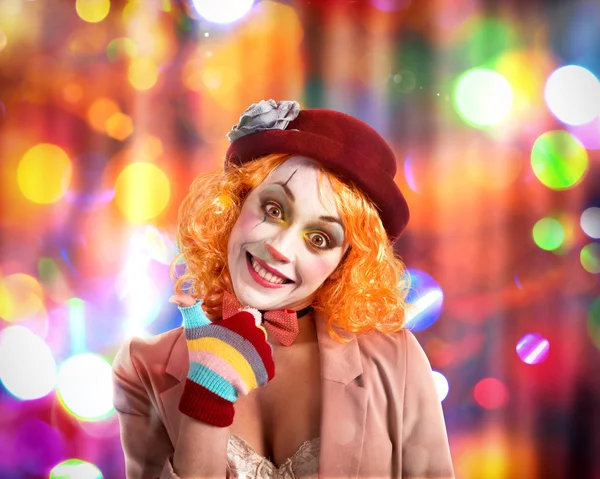 Smiling clown with hat — Stock Photo, Image