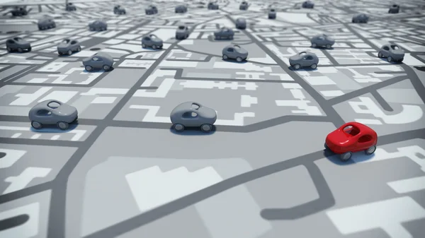 Toy cars on street map — Stock Image Toy cars on street map Stock Photo