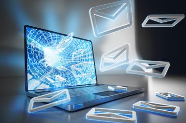bir dizüstü bilgisayar ekranından çıkmak harfler