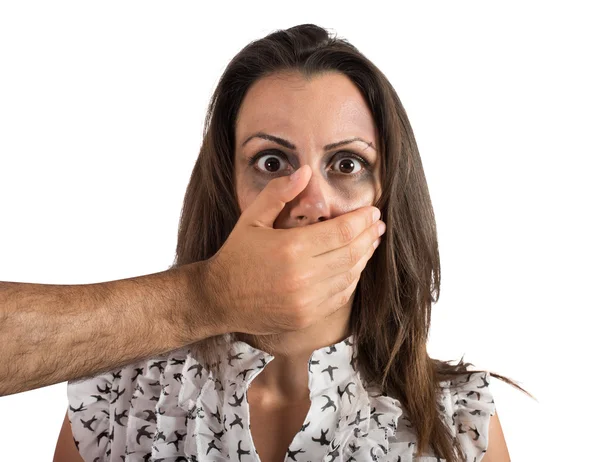 Hand covering the mouth — Stock Photo, Image