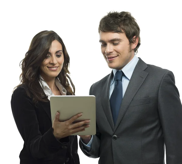 Business people working with tablet — Stock Photo, Image