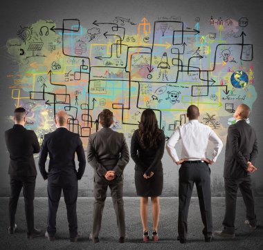 iş takım yeni bir karmaşık proje çizim