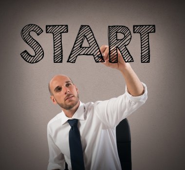 işadamı kelimeyi yazmaya başlayın