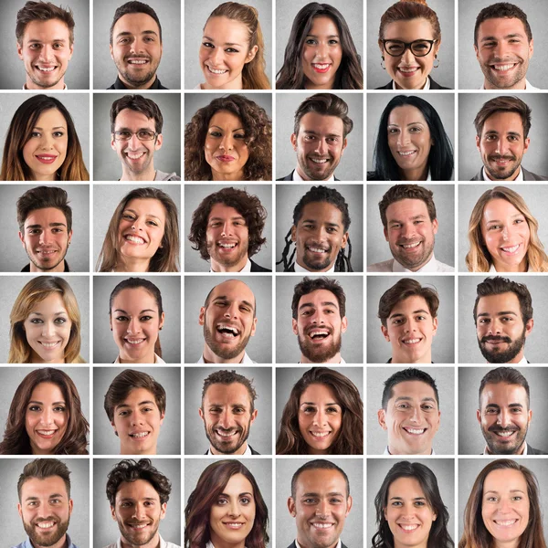 Happy faces collage Stock Image