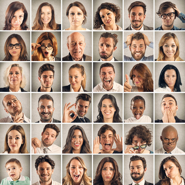 Коллаж эмоций людей

