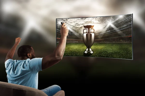 Visão realista de um jogo de futebol por meio de programas de televisão