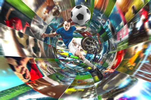 Streaming von Fußballbildern im Internet per digitalem Kabel — Stockfoto