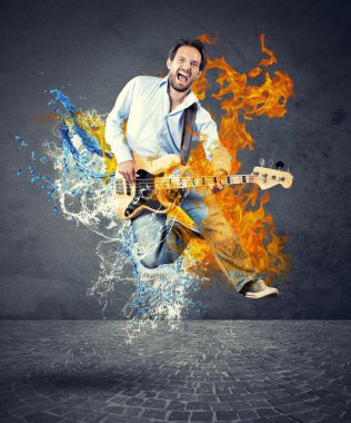 Bas gitar çocukla