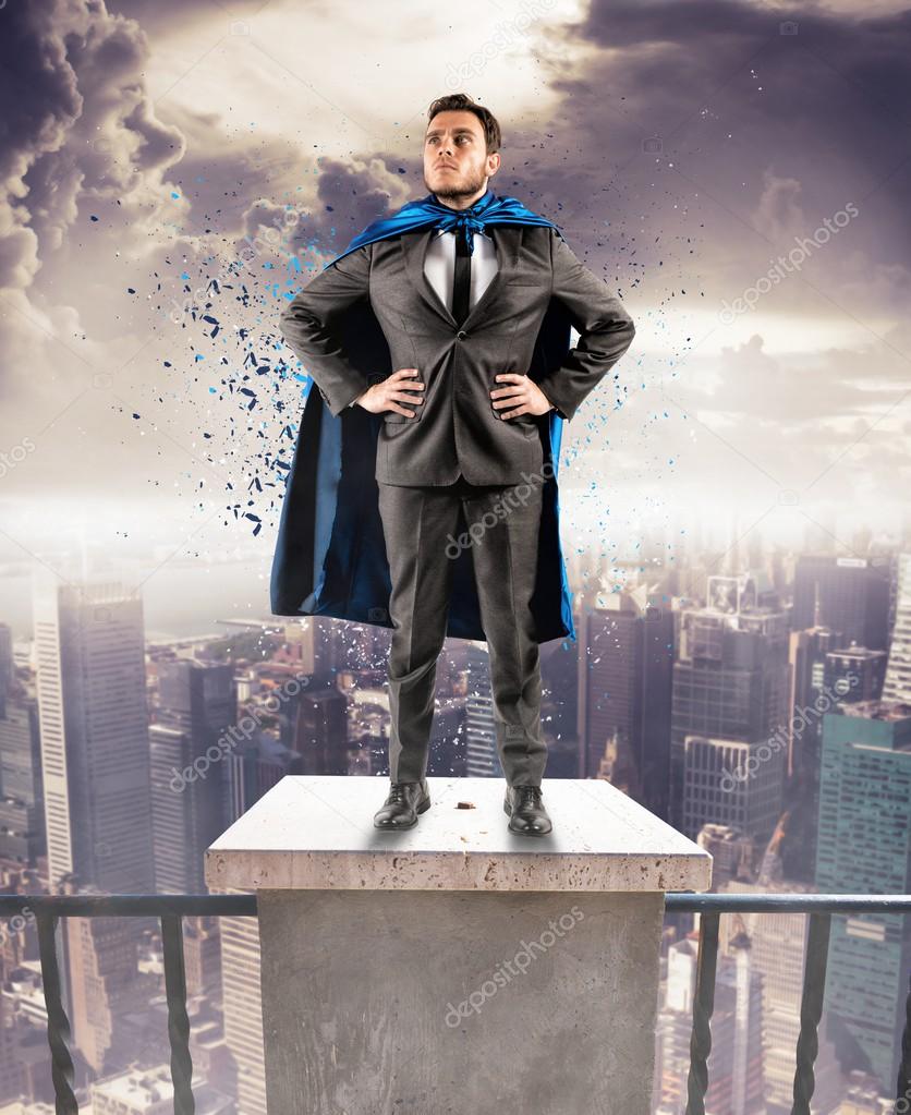 Businessman above the skyscrapers
