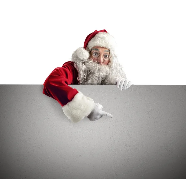 圣诞老人与广告牌 — 图库照片