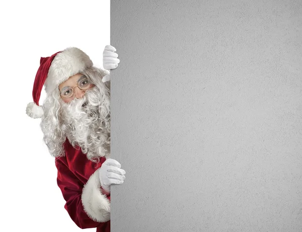 Santa Claus with billboard — Stock Photo, Image