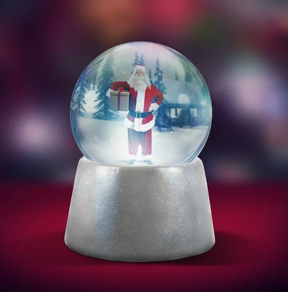 Glass ball with Santa inside — Stock Photo, Image