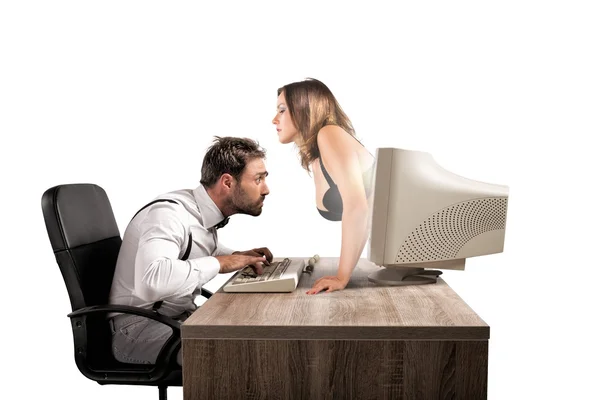 Couple sexy chatting — Stock Photo, Image