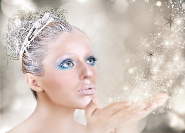 Xmas makyaj kadınla