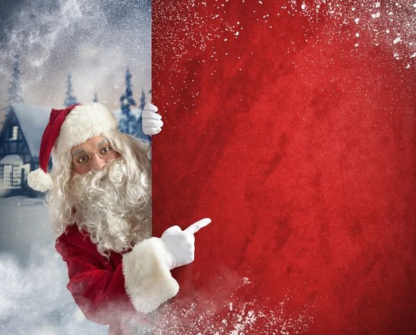 Santaclaus δηλώνει billboard — Φωτογραφία Αρχείου