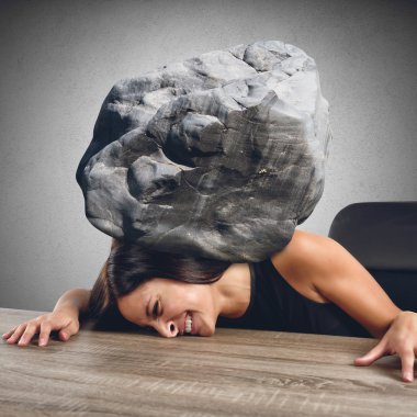 Women crushed by stone clipart