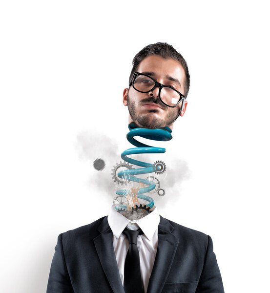 Уставший бизнесмен за работой
